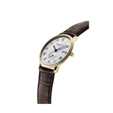 Frederique Constant Slimline 39mm Grey Dial Quartz Brown Leather Bracelet Watch FC-245M5S5