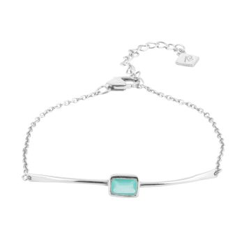 Silver Manhattan Aqua Chalcedony Bracelet