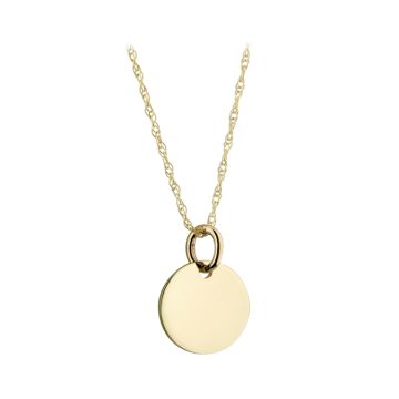 9k Disc Pendant Necklace