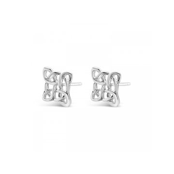 9k White Gold Celtic Knot Style Stud Earrings