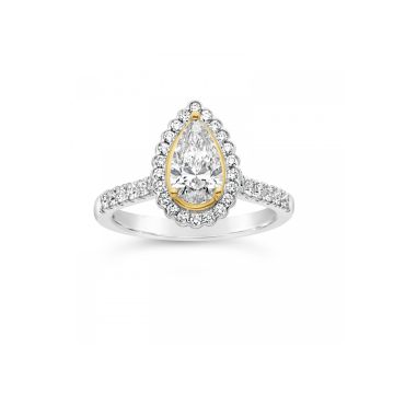 Weir Collection Platinum/18k Gold Pear Cut Diamond Ring