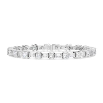 Weir Collection 18k 8.44ct Princess and Emerald Cut Diamond Bracelet