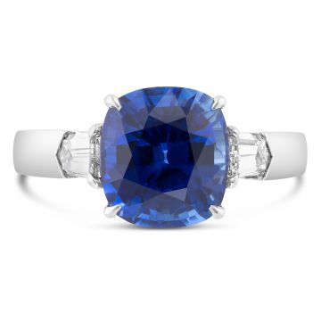 Platinum Sapphire and Diamond Ring