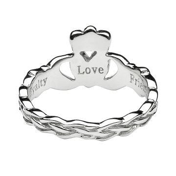 Anu Celtic Jewellery Claddagh Weave Ring Size 4.5