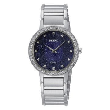 Seiko 30mm stainless steel solar powered watch.