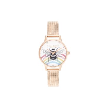 Olivia Burton Illustrated Animals Rainbow Bee & Rose Tone Watch