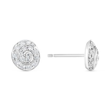 18k White Gold .68ct Diamond Circular Stud Earrings