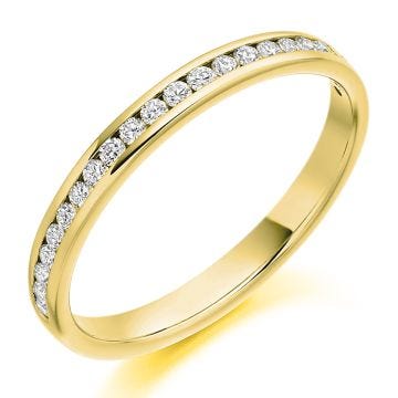 Yellow Gold 0.25ct F/G VS Round Brilliant Cut Diamond Line Band