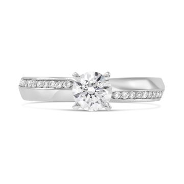 Platinum Brilliant Round Cut 0.61ct Diamond Ring