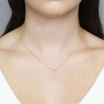 Juvi Yellow Gold K Initial Charm. Image one