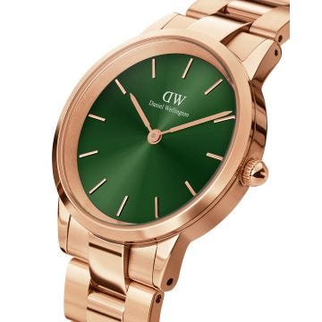 Iconic Link 36mm Emerald Dial Quartz Gold Plated Watch