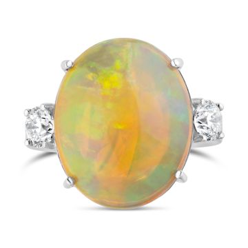 Weir Collection 18k Gold Diamond & Opal Dress Ring