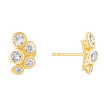 18k Rose Gold Cluster Earrings