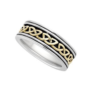 Sterling Silver & 10ct Yellow Gold Celtic Knot Ring