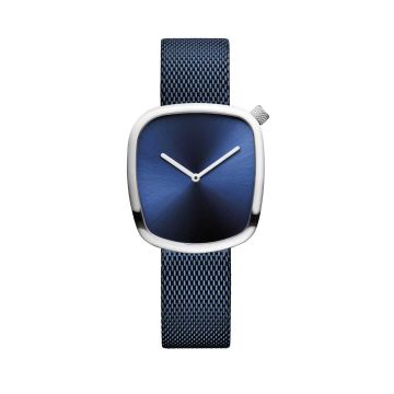Bering Pebble Blue Watch, 34 mm, Quartz, Steel