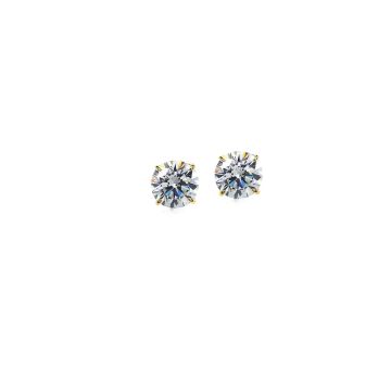 Carat London Eternal Four Prong Stud Earrings Yellow Gold