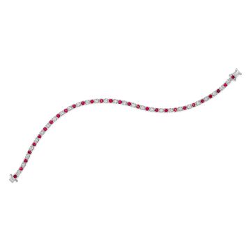 Weir Collection 18k Gold Ruby & Diamond Bracelet