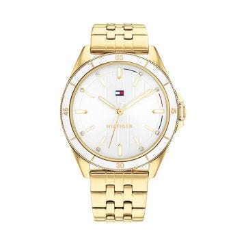 Emma Ladies 38mm Champagne Dial Quartz Movement Gold-Toned Stainless Steel Bracelet Watch