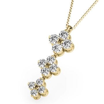 Weir Collection 18K Yellow Gold Diamond Flower Pendant