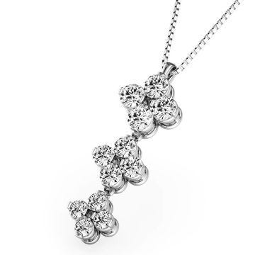 Weir Collection 18K White Gold 12 Diamond Flower Pendant