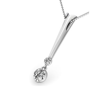 Weir Collection 18K White Gold Diamond Pendant