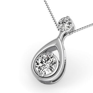 Weir Collection 18K White Gold 2 Stone Pendant