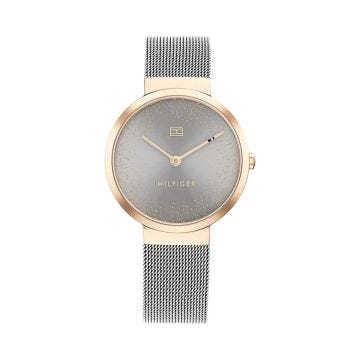 Libby Ladies 32mm Grey Dial Quartz Movement Gold PVD Strap Watch