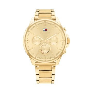 Scarlett Ladies 38mm Champagne Dial Quartz Gold Plated Stainless Steel Bracelet Watch