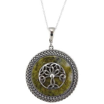 Sterling Silver & Connemara Marble Tree of Life Pendant
