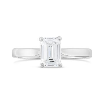 Weir Collection Platinum 1.00ct Emerald Cut Diamond Ring