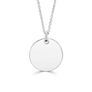 Enhance their ensemble with the Silver Disc Pendant Necklace, an engravable and thoughtful present ideal for christenings or communions. This necklace boasts a disc pendant design, perfect for personalizing with a special message.