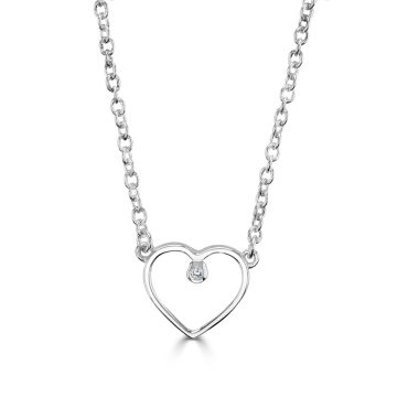 Adorn your little one with the Silver Small Open Heart Diamond Necklace, a perfect gift for christening or communion. This necklace features a charming open heart design with a delicate diamond accent, symbolizing love and purity.