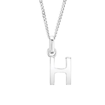 Sterling Silver H Initial Necklace