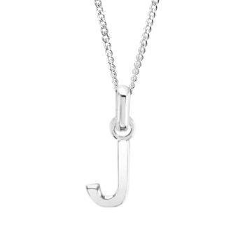 Sterling Silver J Initial Necklace