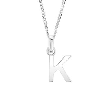 Sterling Silver K Initial Necklace