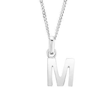 Sterling Silver M Initial Necklace