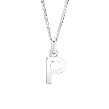 Sterling Silver P Initial Necklace
