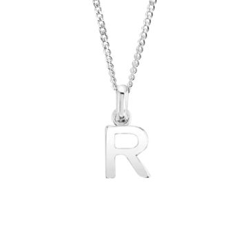 Sterling Silver R Initial Necklace