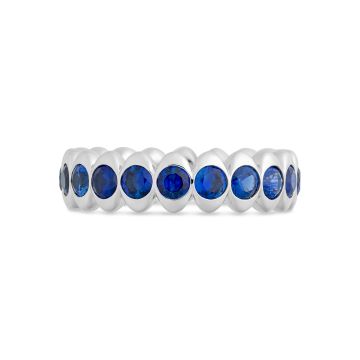 Faberge Colours of Love Cosmic Curve 18k White Gold Blue Sapphire Eternity Ring