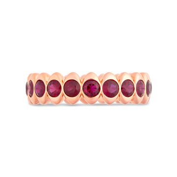 Faberge Colours of Love Cosmic Curve 18k Gold Ruby Eternity Ring