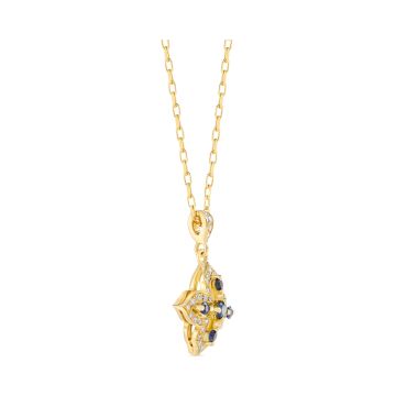 18k Yellow Gold, Sapphire and Diamond Pendant