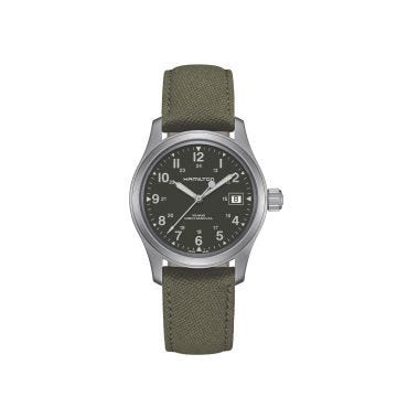 Khaki Field 38mm, Green Dial, Mechanical Movement, Stainless Stee Case, Green Canvas Strap Watch