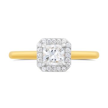 Weir Collection 18k Princess Halo Ring