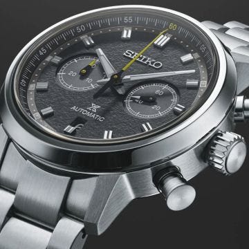 Seiko Speedtimer World Athletics Limited Edition, Prospex 42.5mm, Black Dial, Stainless Steel Case, Stainless Steel Bracelet Watch srq041j1