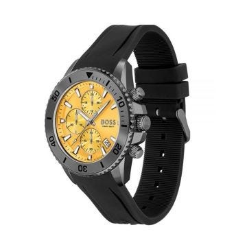 Admiral 42mm Yellow Dial Quartz Movement Rubber Strap Watch