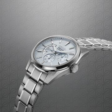 Seiko Sharp Edged Geppaku Moonlight Presage 40.16mm, Blue Dial, Automatic Movement, Stainless Steel Case, Stainless Steel Bracelet Watch SPB305J1
