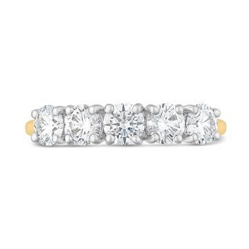 Weir Collection 18k Yellow Gold And Platinum Line Band