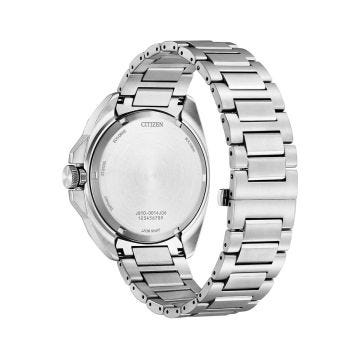Photo of the Citizen Men's Sport 42mm, Black Dial, Stainless Steel, Eco-Drive Watch AW1720-51E