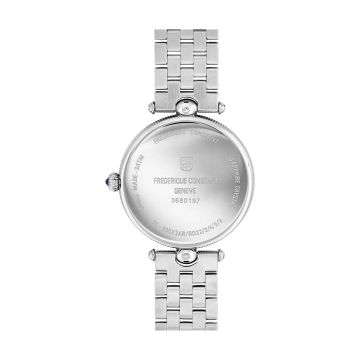 Photo of the Frederique Constant Classics Art Deco Round 30mm Quartz Watch with Mother of Pearl & Guilloché Dial, Stainless Steel Case – FC-200MPW2AR6B