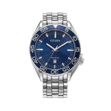 Photo of the Citizen Men’s Sports 41mm, Blue Dial, Stainless Steel, Eco-Drive Watch AW1770-53L